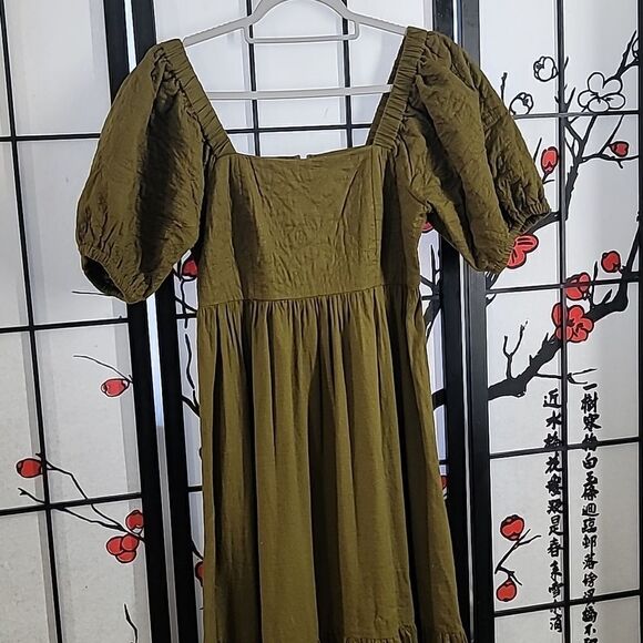 Madewell Quilted Tiered Midi Dress - Picture 5 of 12